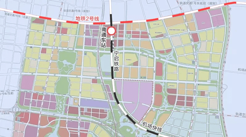 南通東站涉及線路地鐵2號線設有南通東站站,與先鋒站僅一站之隔