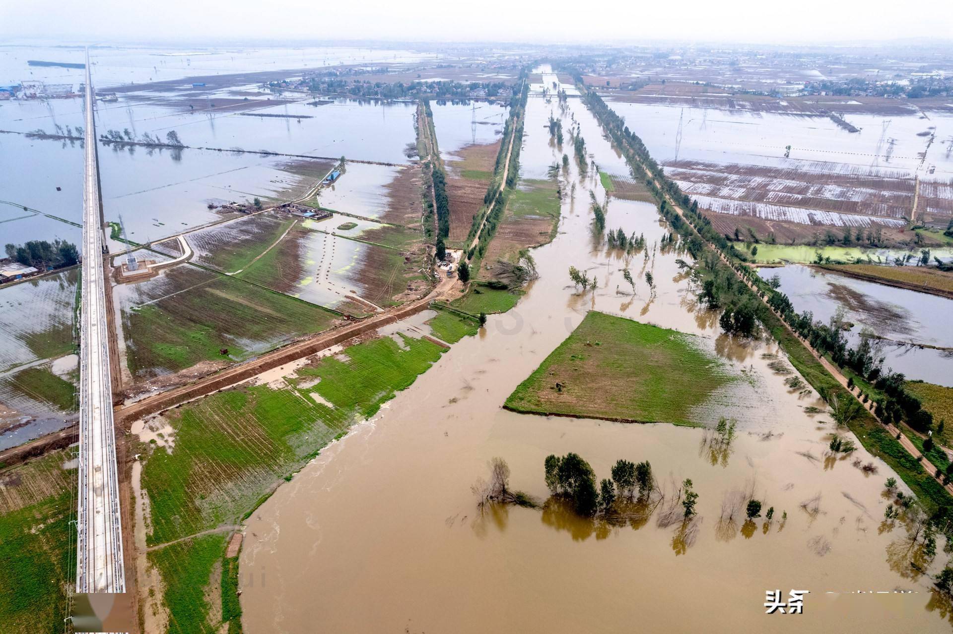 郑济高铁海河流域卫河白寺坡长虹渠蓄滞洪区滑县段似跨海大桥