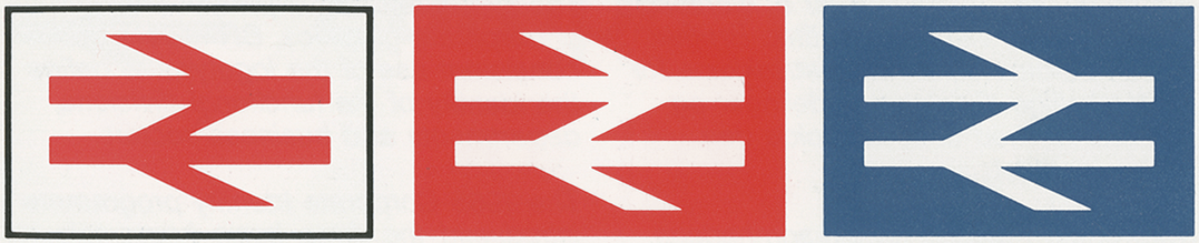 经典的英国铁路的"双箭头"标志设计于1964年,投用后并沿用至今的跨