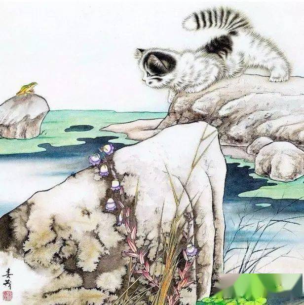 三位国画家的小猫咪pk外国美女的小猫咪!