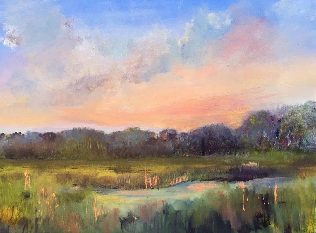 比利时女画家伊芙米勒粉彩画中的天空之美风景中最具情感的元素