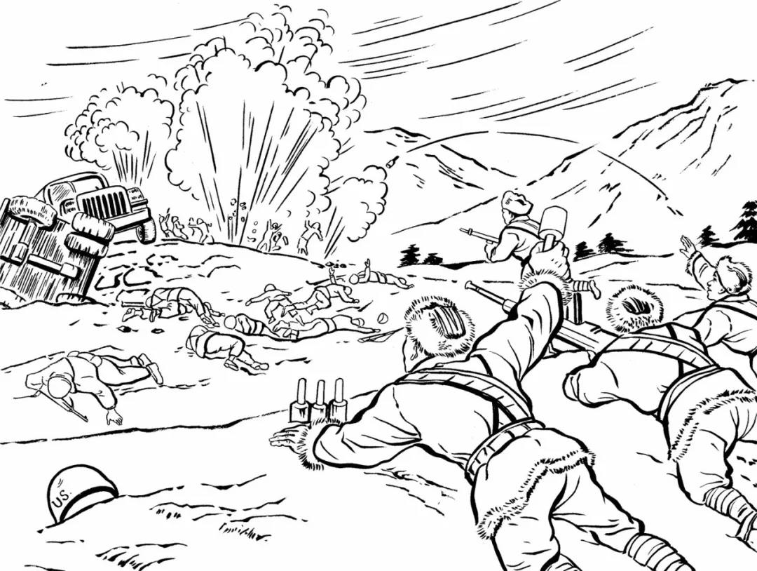 抗美援朝战争简笔画图片