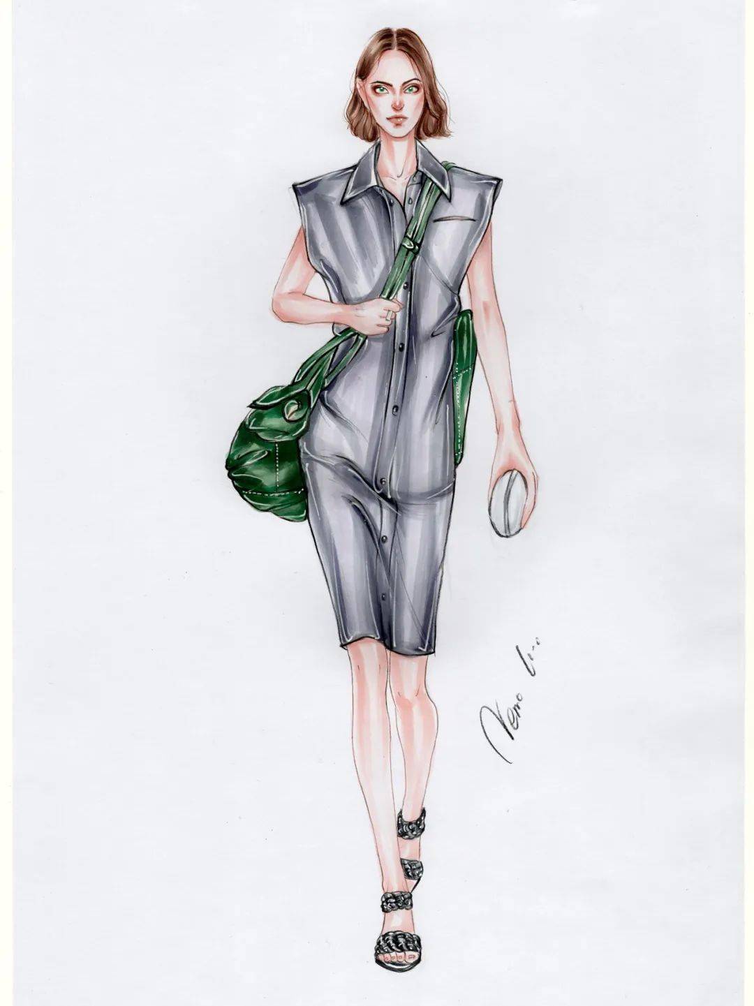 马克笔服装设计效果图手绘步骤教程