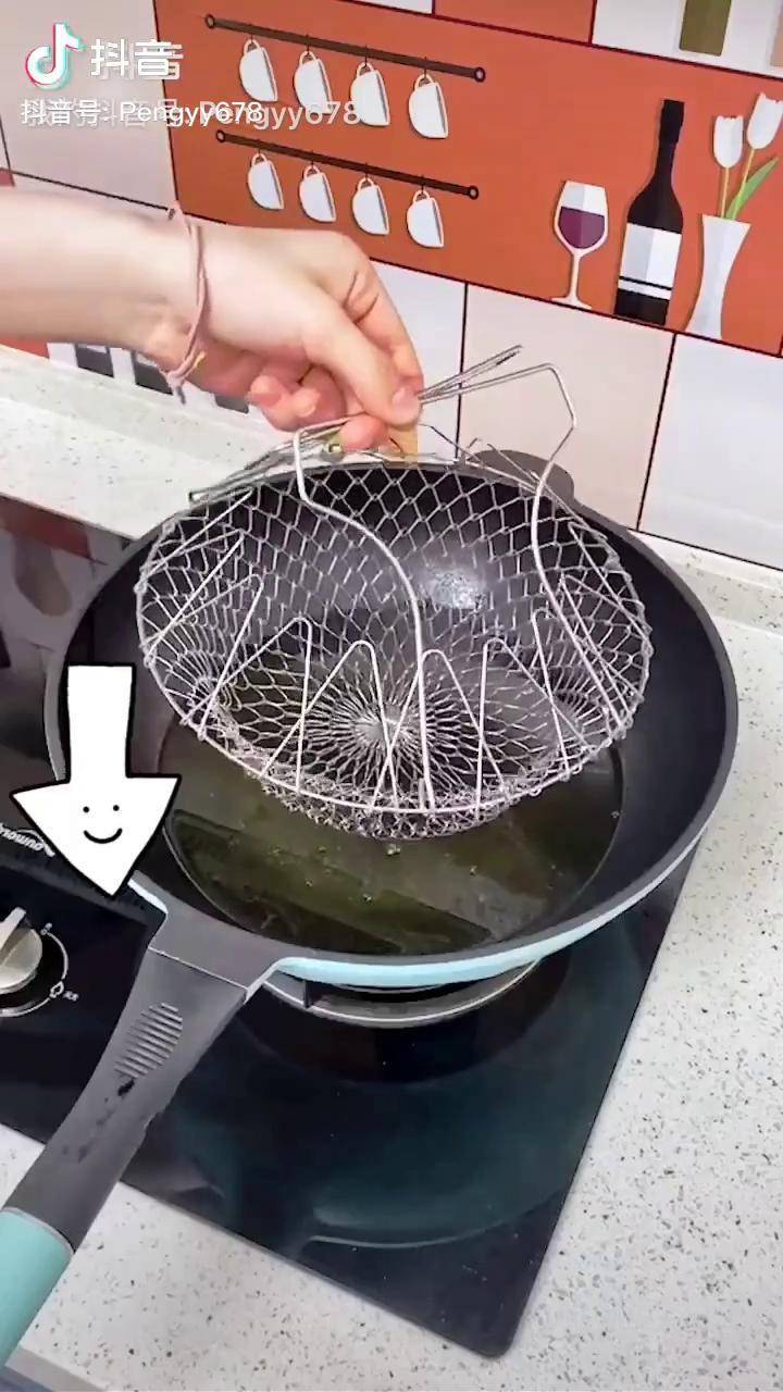 这个篮子太实用了炸东西煮饺子啥的都很方便还可以当沥水篮不用的时候