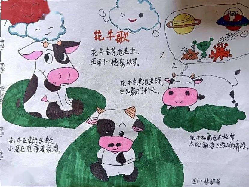 关注学生学习兴趣的基础上,以思维导图,手抄报,阅读卡,诗文结合等方式