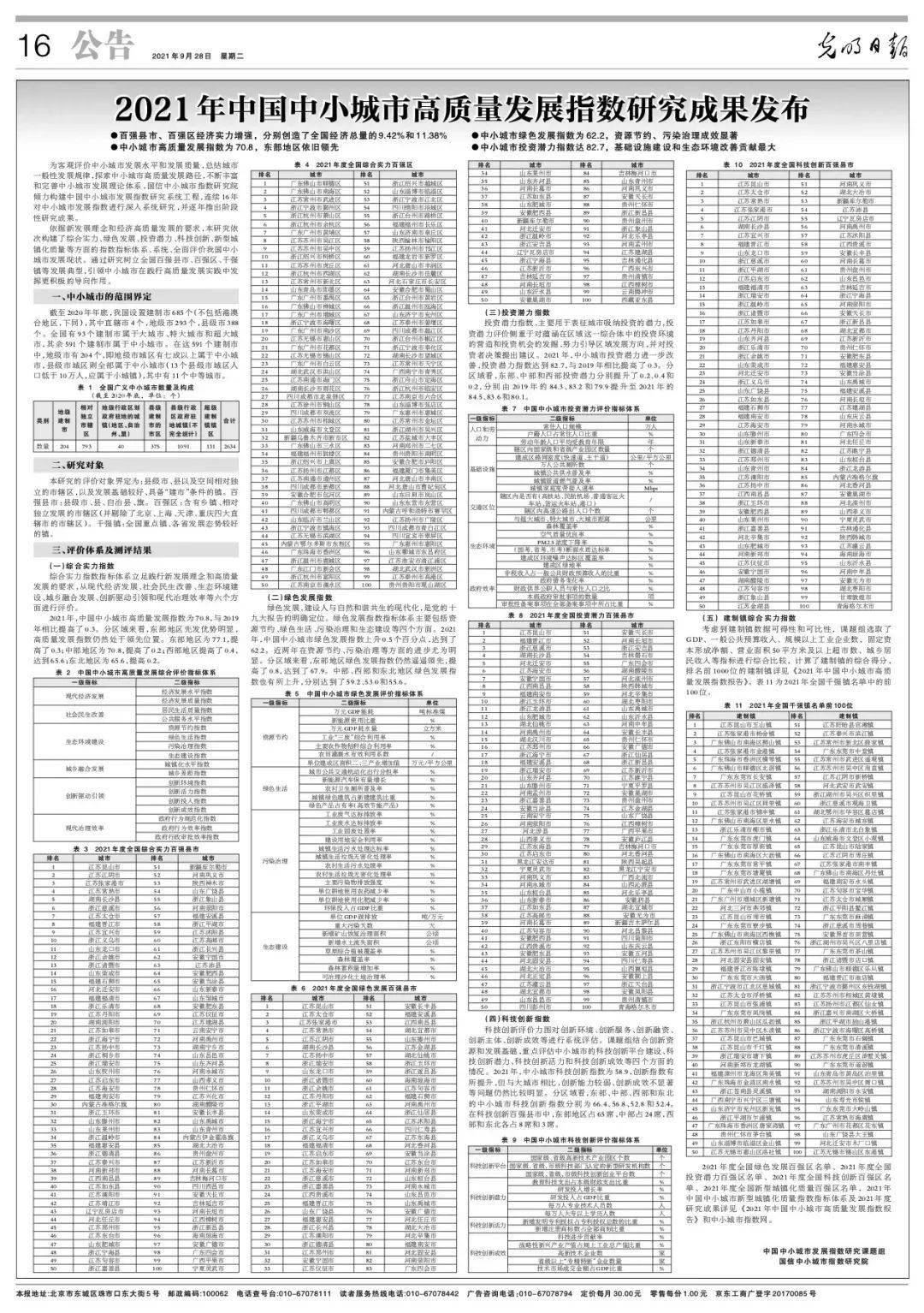 仲尼：2021年度全国综合实力百强县市榜出炉 高邮位列第60位