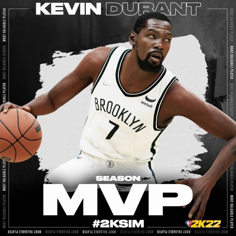 NBA2K新赛季模拟：杜兰特斩获赛季MVP