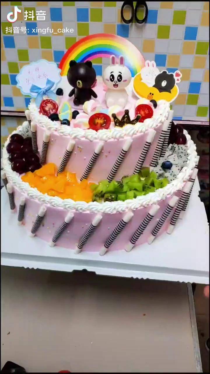 12寸加8寸双层生日蛋糕蛋糕