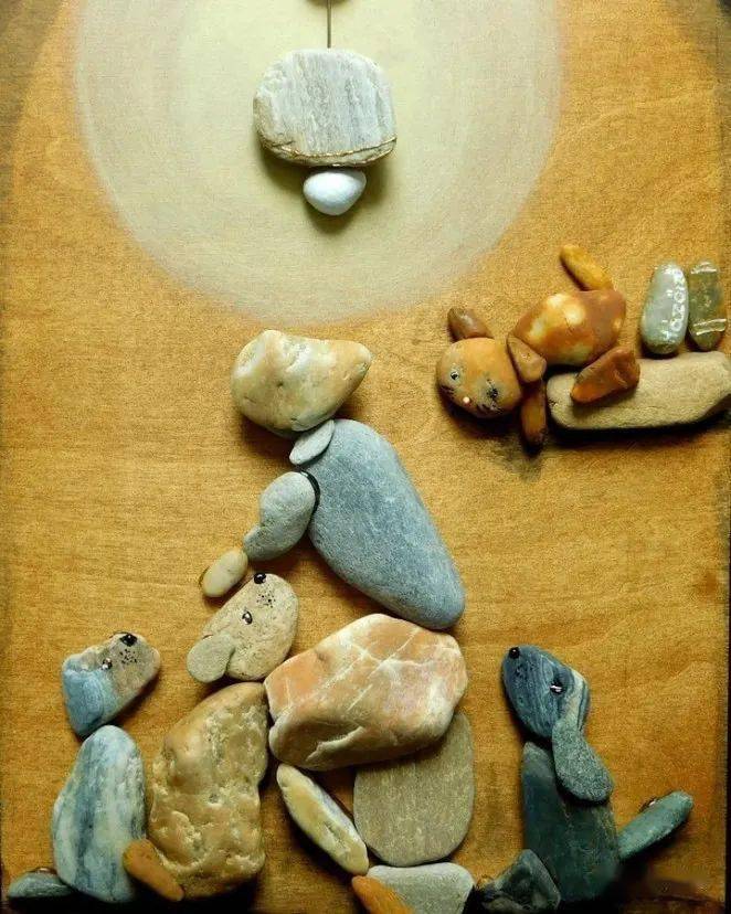 鹅卵石头艺术品图片