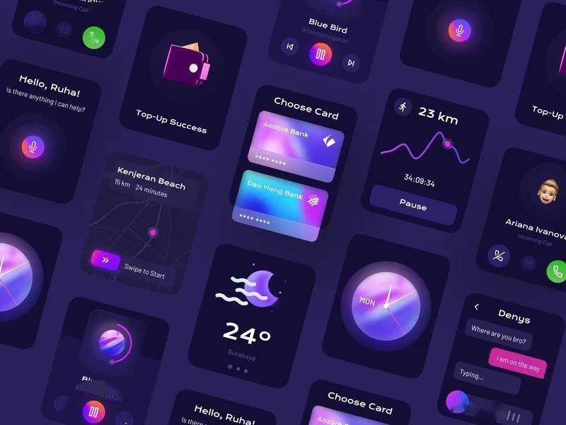 设计灵感 ： 12 组智能手表 UI 设计_iWatch