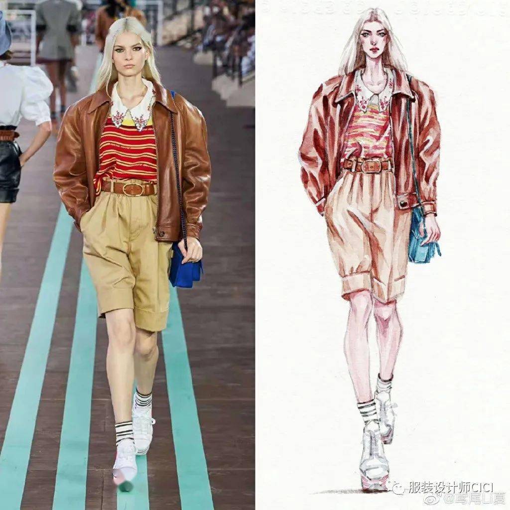 公众 手绘扒款秀场服装效果图——鸢尾Li夏