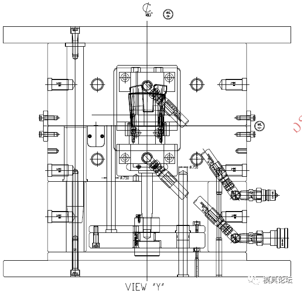 扶手箱配件注塑模具设计 3d