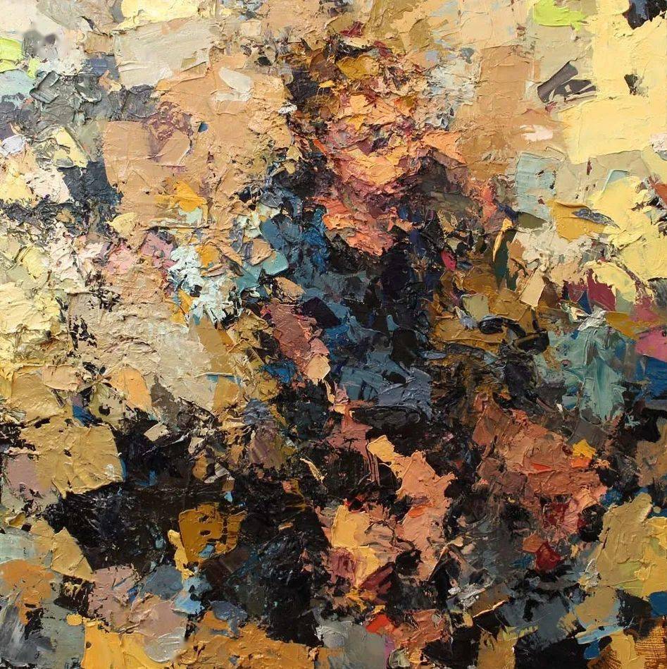 油画欣赏杂碎的色块厚重的纹理融于画中的人物