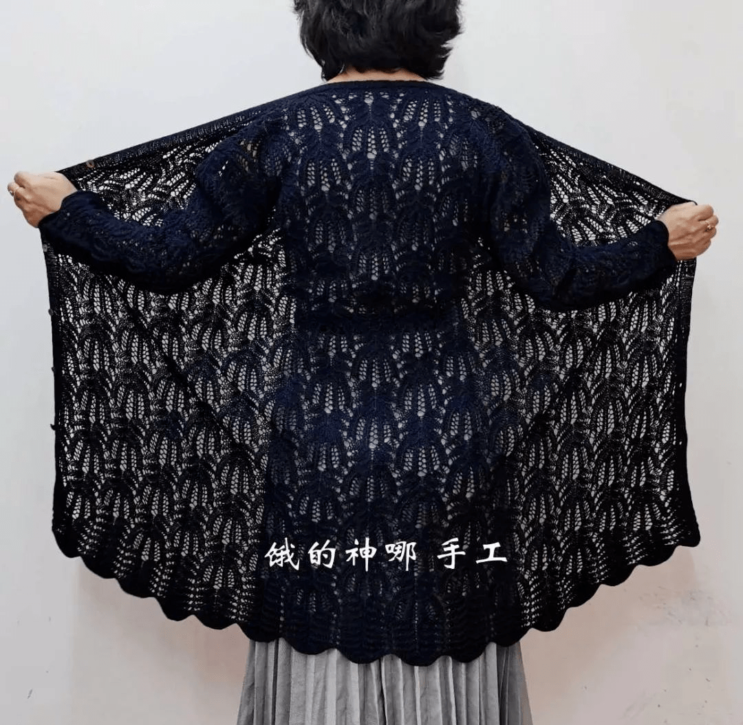 经典的棕榈花织长款开衫效果也是杠杠滴有教程