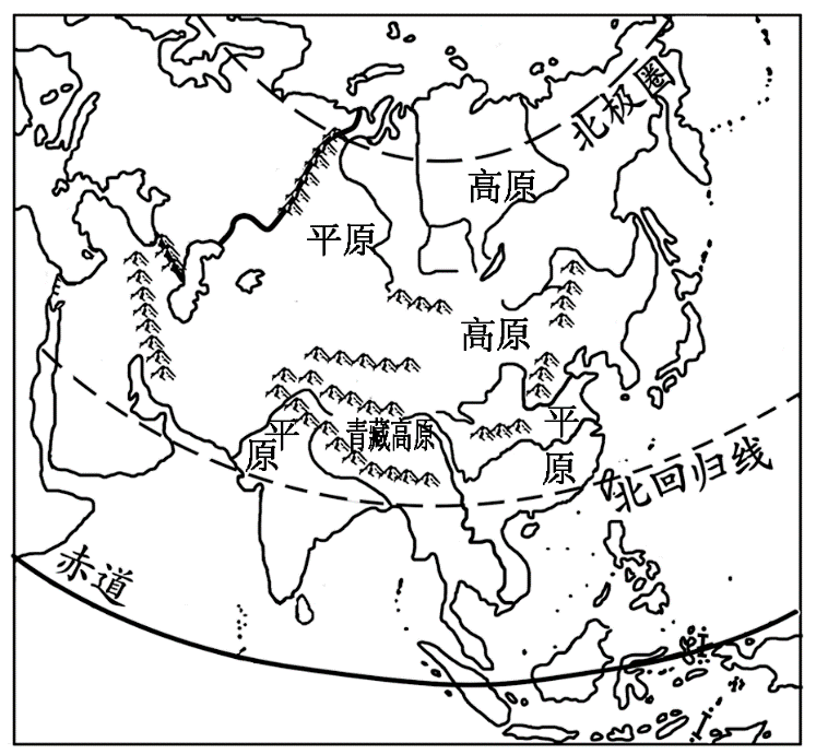 北亚地形图手绘简图图片