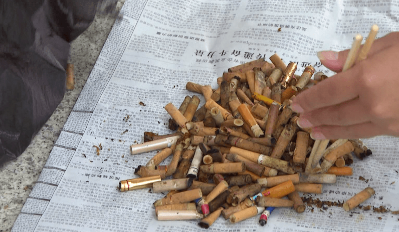 仅仅20天砚山回收烟头90万个回收的烟头将