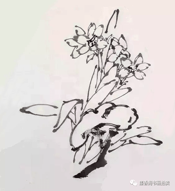第一步:首先勾出灵芝的轮廓.