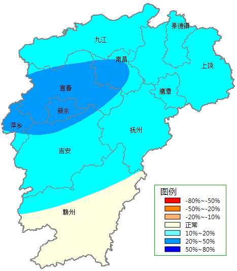 11月江西全省降水偏多气温偏低