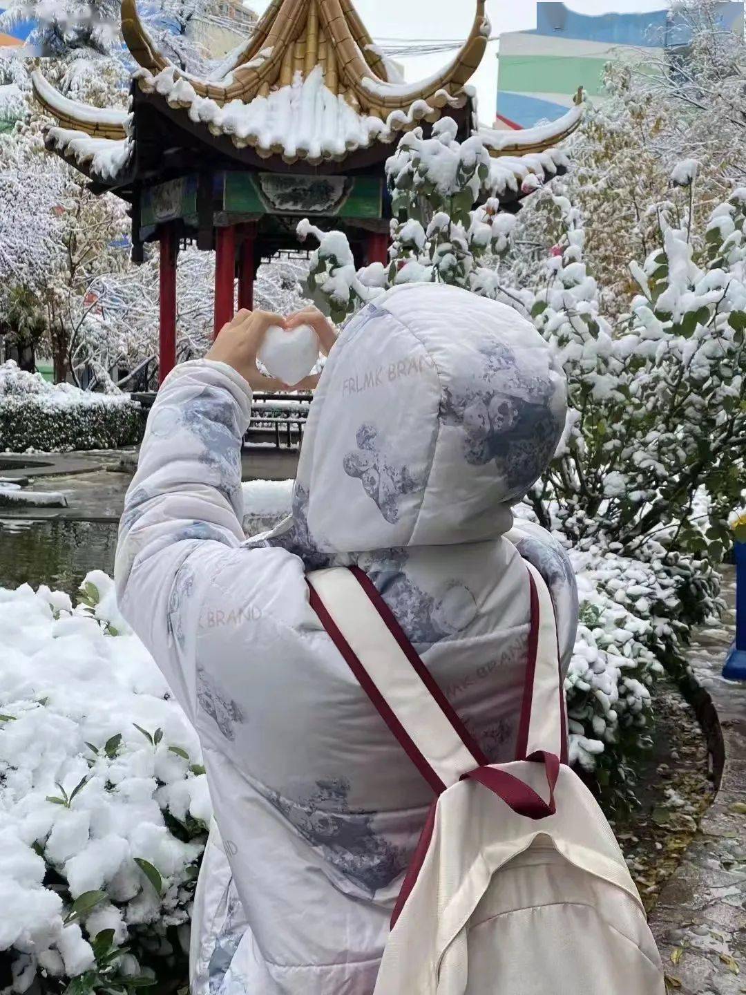 疏堵保畅战风斗雪园林除雪进行时下雪了一定要来保定走走一步一景
