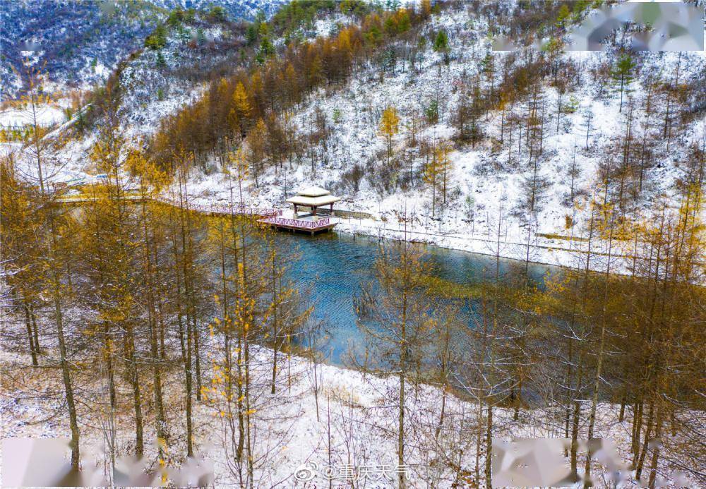 红池坝雪景图图片