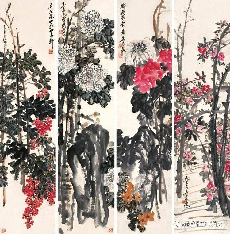 吴昌硕之子吴东迈花鸟国画作品精选