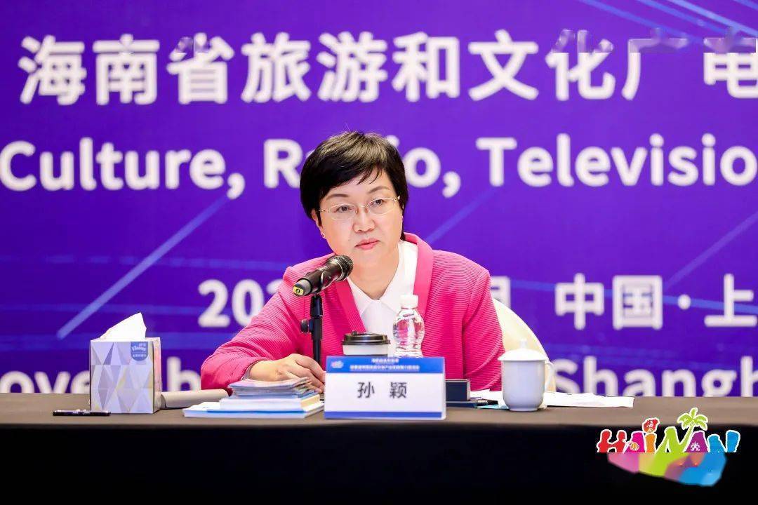 孙颖向参会企业发出来海南考察,度假,休闲的邀请.