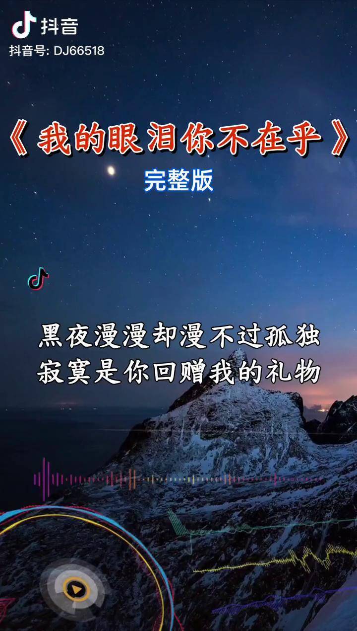 我的眼泪你不在乎我的真情被你辜负魏佳艺伤感音乐