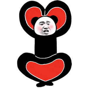 好怪的爱心熊猫头表情包