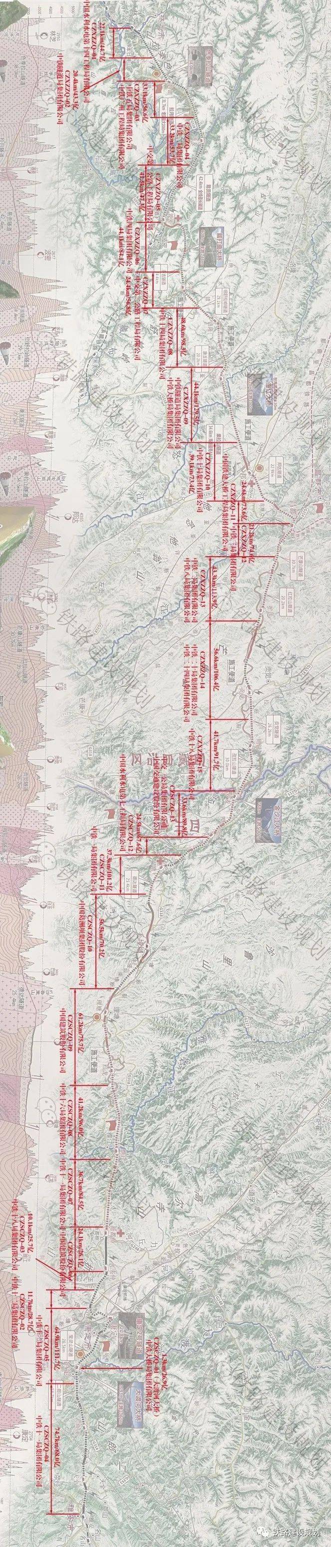 1500亿12月开工川藏铁路新都桥至波密段17个标段施工中标大图
