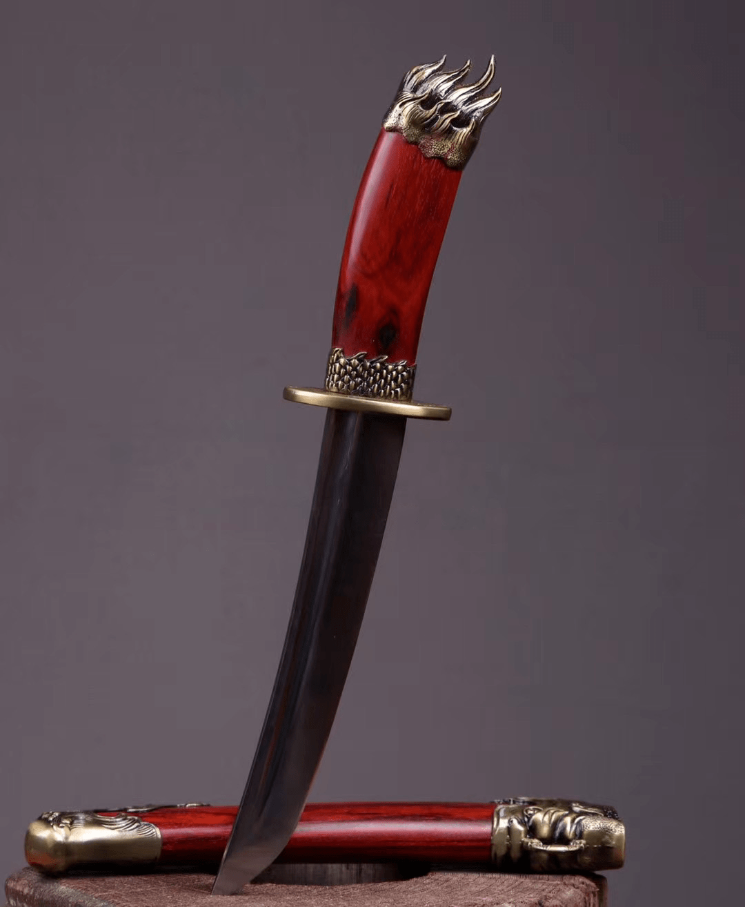 小叶紫檀 匕首大马士革刀[木掌柜]系列产品—询价了解请加微信木掌柜