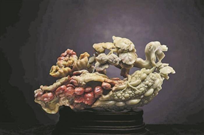 天然寿山石彫刻美術作品-