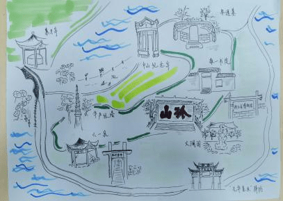 杭州西湖游览图手绘图片
