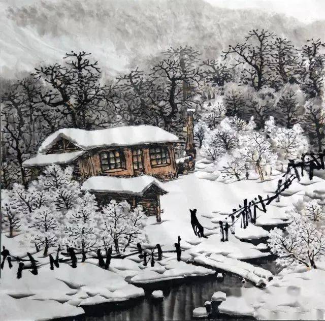 100幅山水雪景的画法一生受益的国画教程