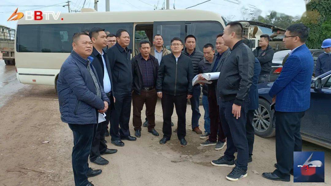 县长来到博白王力大道建设现场调研!