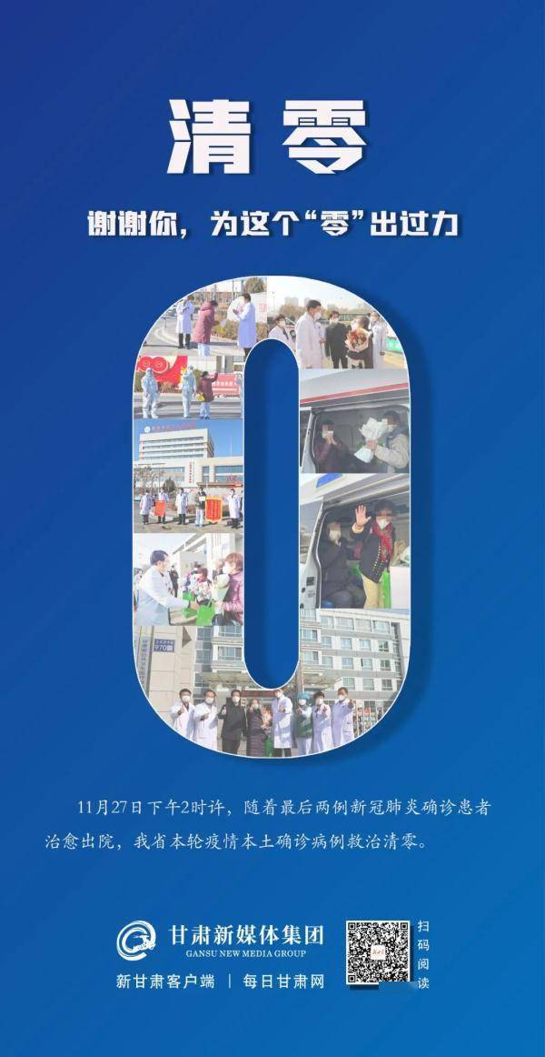 英雄|甘肃，清零！感谢每一位努力过的人……