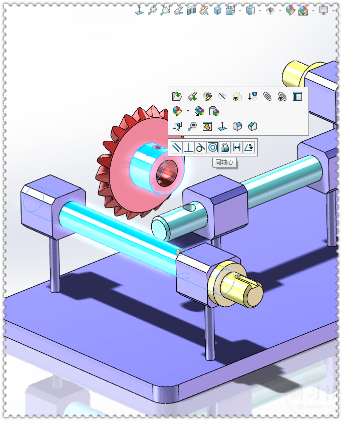 用solidworks製作的:錐齒輪傳動