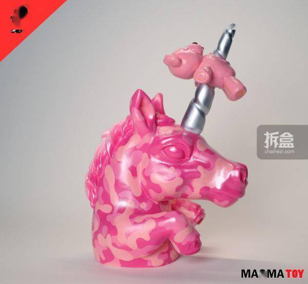 粉色熔岩玩具 MAGMA TOYS 数码迷彩独角兽 潮玩摆件