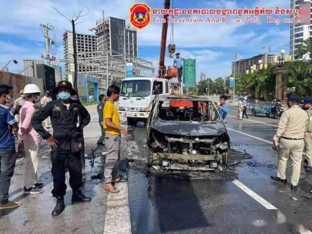 柬埔寨西港汽車自燃,車主為中國人