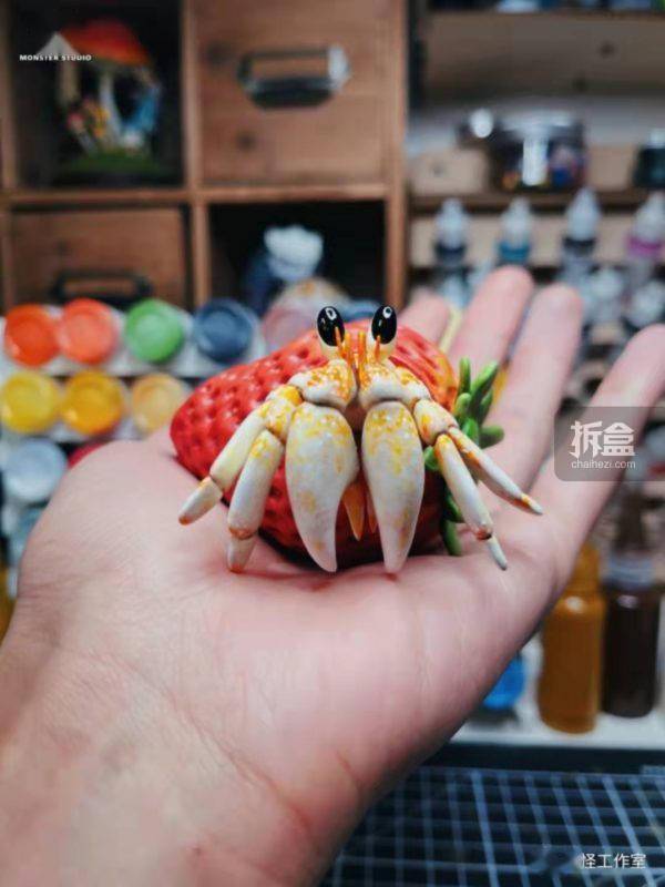 动物园|麓野文化 x 大怪动物园 草莓寄居蟹 仿真动物模型GK