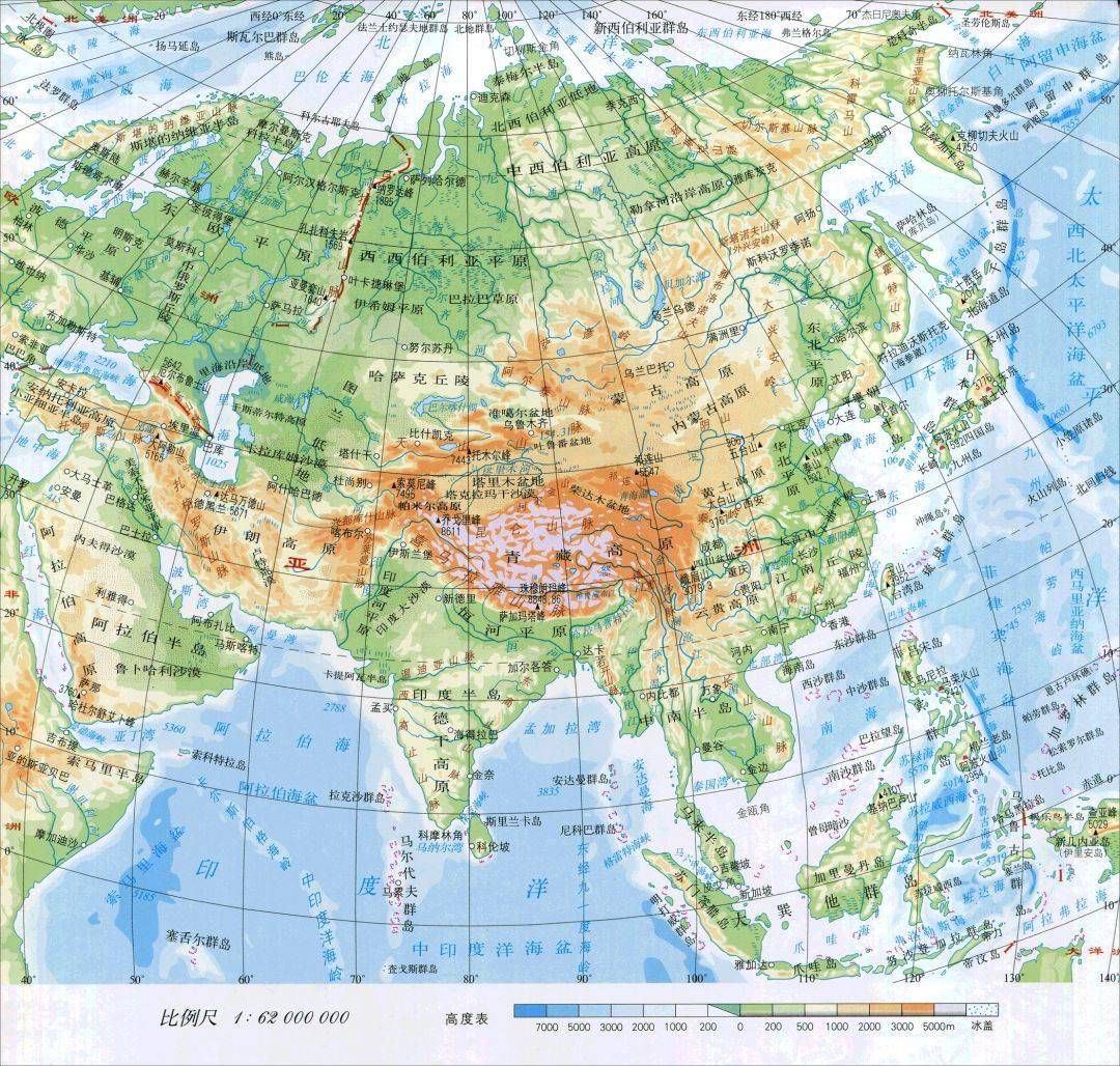 世界分国家地形图高清版
