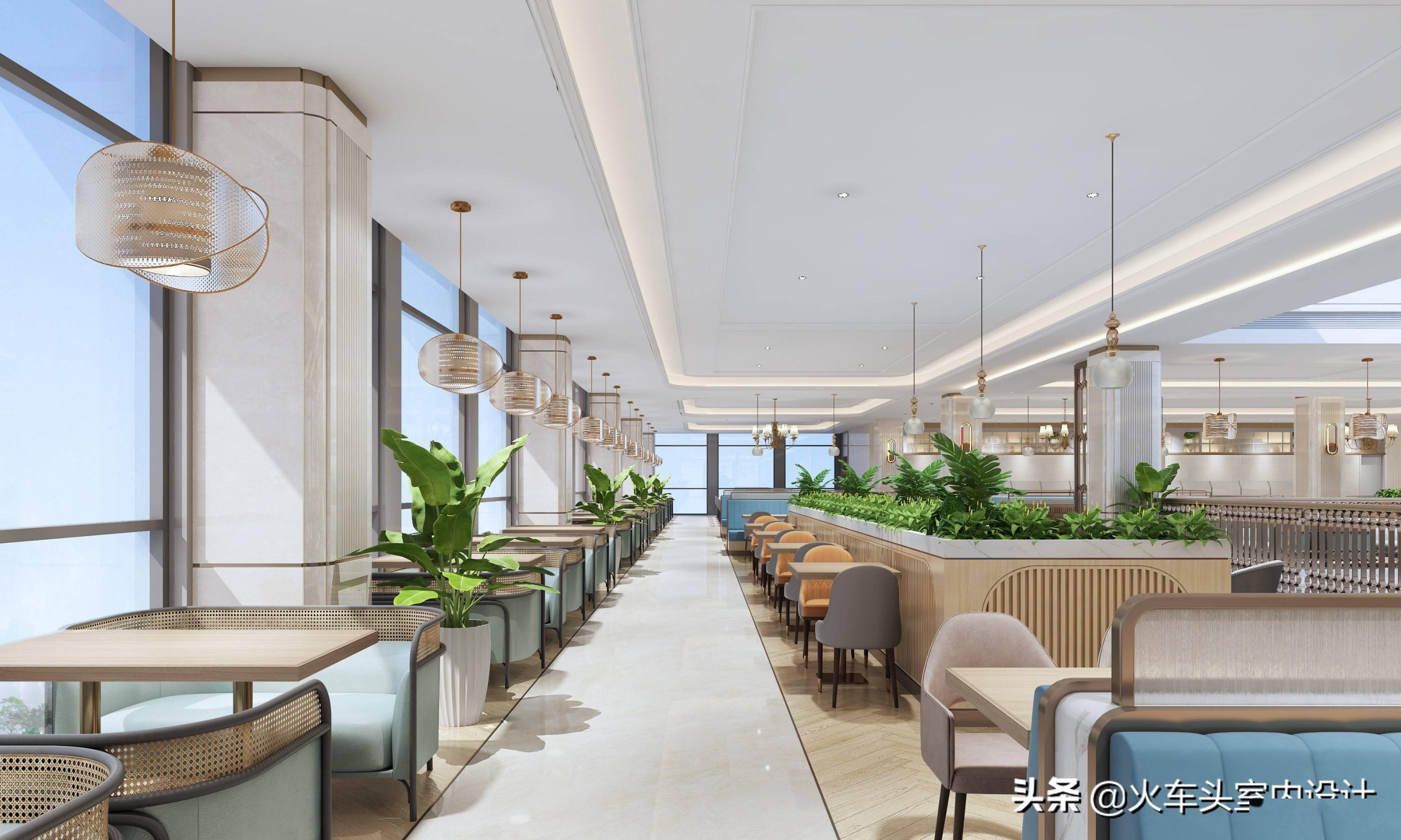 h82企业餐厅员工餐厅食堂室内设计效果图32套美食城档口大厅设计