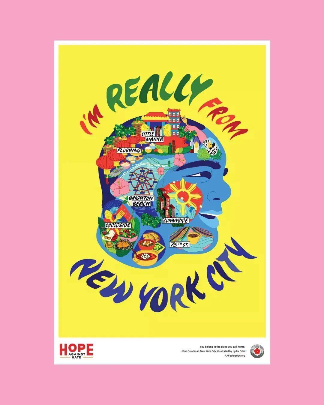 反对仇视亚裔系列海报,"我真的来自美国"!_种族歧视_人们_创作