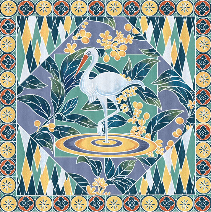 色彩根据季节的推移而变化,构图讲究构成感与装饰性,具有中华文化内涵