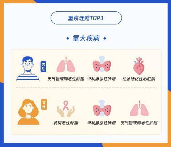 用户|微保理赔报告：甲状腺、肺、乳房恶性肿瘤出险率居前三位