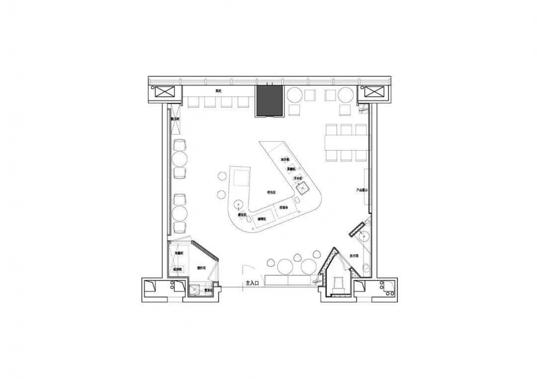 一组咖啡甜品店平面布置图,看看对你有没有启发!_策划_设计_方案