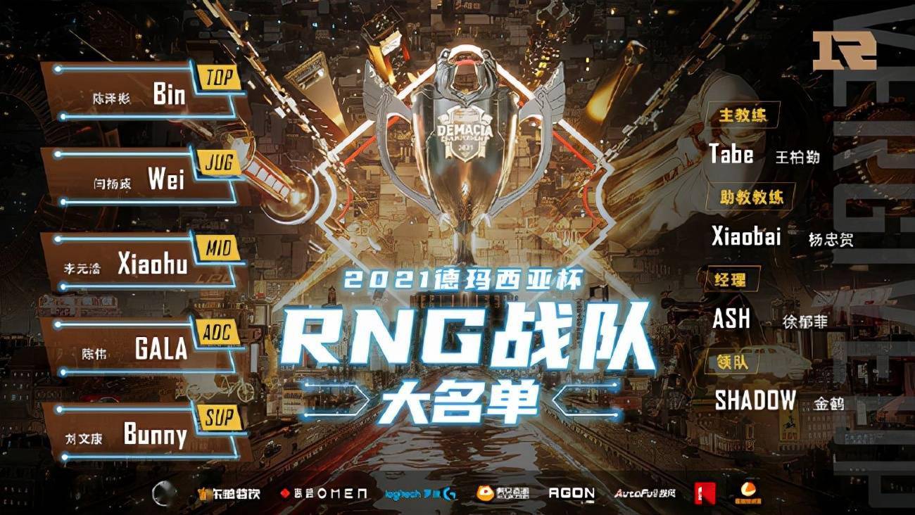 名单|LOL：RNG官宣德杯大名单，Ming遗憾缺席，Bin、“Mid虎”并肩出战