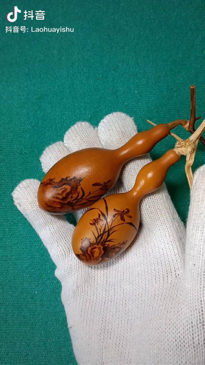 传统文化烙画葫芦兰花竹子各位支持葫芦烙画非物质文化遗产传承兰花