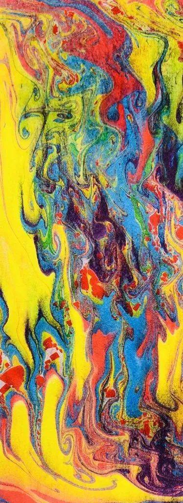 让想象在水中绽放湿拓画