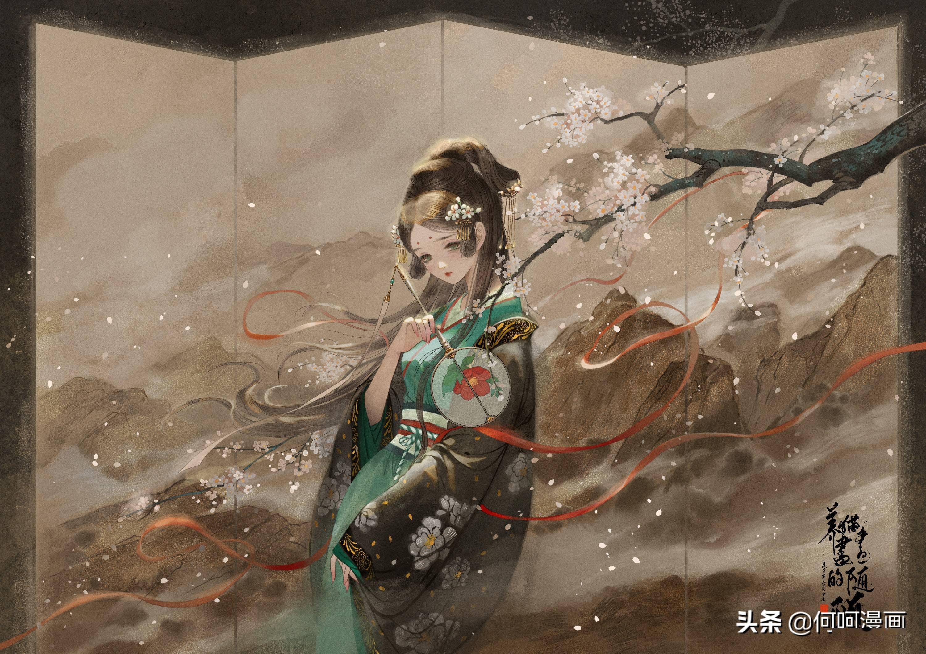 造型漂亮色彩唯美的一组国风古典人物插画作品让人赏心悦目