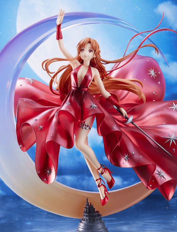 刀剑神域亚丝娜水晶礼服手办红色深v性感美丽